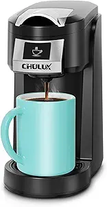 CHULUX Classic Single Serve Coffee Maker for K-Cup, One Button, Black