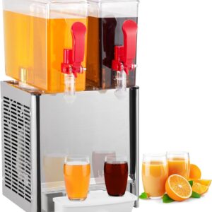 Commercial 3-Tank Beverage Dispenser, 18L Each, Stainless Steel, Thermostat