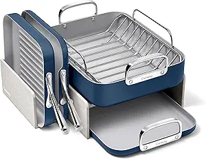 Caraway Square Pan Set - Nonstick Ceramic Cookware - PTFE-Free - Navy