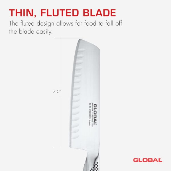 Global 7" Hollow Veg Knife - Image 3