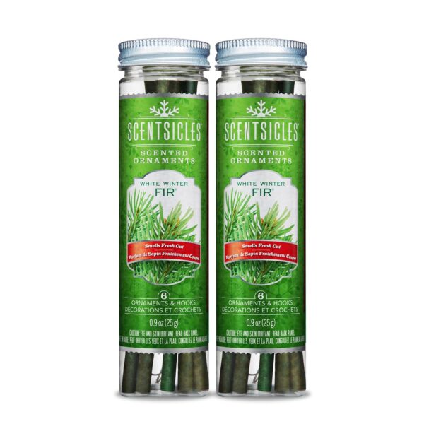 White Winter Fir Scented Ornaments