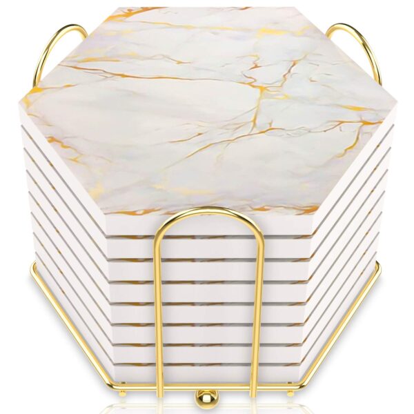 Marble Ceramic Coaster Set