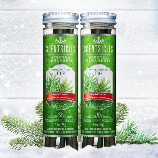 White Winter Fir Scented Ornaments - Image 2
