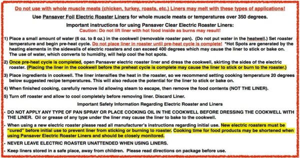 PanSaver Electric Roaster Liners - Image 3