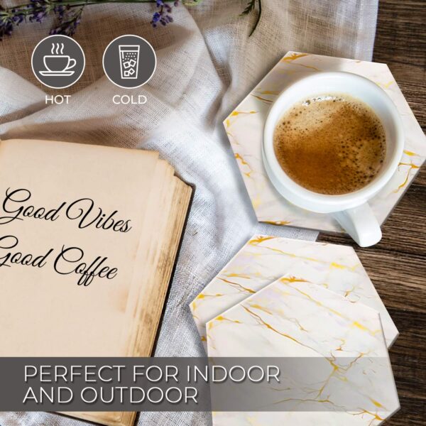 Marble Ceramic Coaster Set - Image 3