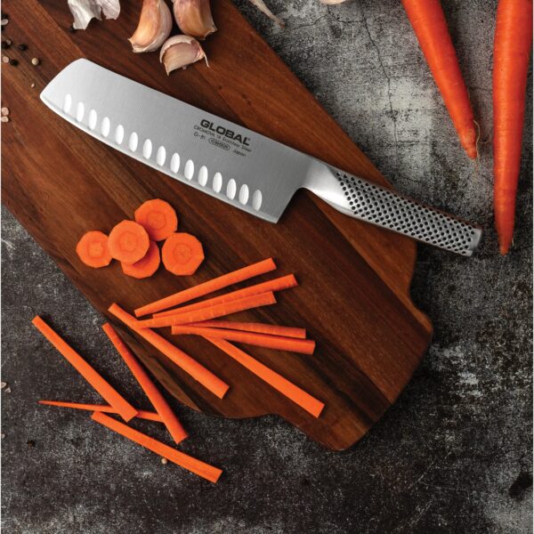 Global 7" Hollow Veg Knife - Image 2