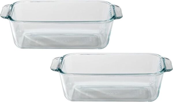 Pyrex 1.5-Quart Clear Basics Glass Loaf Pan (Set of 2) - Image 3